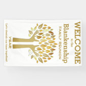 Familie reünie Hands Up Tree biedt aangepaste Spandoek (Horizontaal)