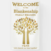 Familie reünie Hands Up Tree biedt aangepaste Spandoek (Verticaal)