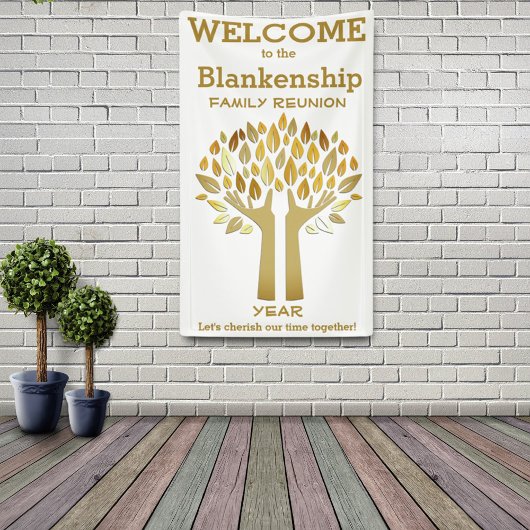 Familie reünie Hands Up Tree biedt aangepaste Spandoek