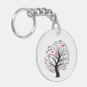 Familie reünie hart boom zwart silohette sleutelha sleutelhanger (Voorkant Links)