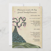 Familie reünie Heart Tree Modern Vector nodigt uit Kaart (Achterkant)