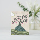 Familie reünie Heart Tree Modern Vector nodigt uit Kaart (Staand voorkant)