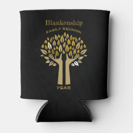 Familie reünie heeft handen omhoog bomen verlaten  blikjeskoeler