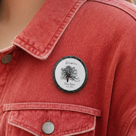 Familie Reünie Herinneringsboom | Elegante Zwart Ronde Button 5,7 Cm
