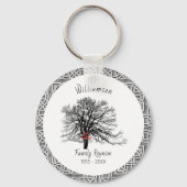 Familie Reünie Herinneringsboom | Zilver Celtic Sleutelhanger (Voorkant)