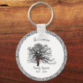 Familie Reünie Herinneringsboom | Zilver Celtic Sleutelhanger (Voorkant)