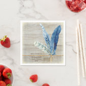 Familie Reünie Hout Hek Board Een Veer Servetten (Insitu)