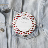 Familie Reünie Introductie Barbecue Patroon Ronde Button 4,0 Cm (In situ)