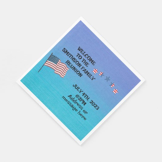 Familie Reünie Juli 4th thema Feest Servet (Hoek)