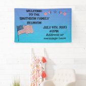 Familie Reünie Juli 4th thema Feest Spandoek (Insitu)