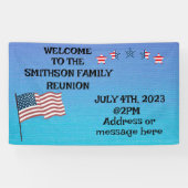 Familie Reünie Juli 4th thema Feest Spandoek (Horizontaal)
