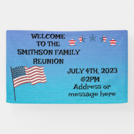 Familie Reünie Juli 4th thema Feest Spandoek