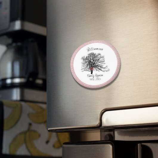 Familie Reünie Keepsake Tree | Roos gouden glitter Magneet