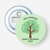 Familie Reünie Leuke Groene Boom Custom Keepsake Button Flesopener (Voorkant)