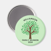 Familie Reünie Leuke Groene Boom Custom Keepsake Magneet (Voorkant / Achterkant)