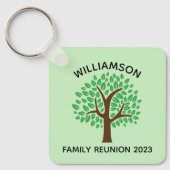 Familie Reünie Leuke Groene Boom Custom Keepsake Sleutelhanger (Voorkant)