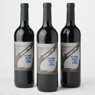 Familie Reünie Meer Vakantie Rustieke Blokhut aan Wijn Etiket