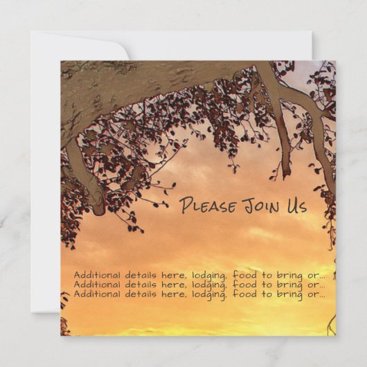 Familie reünie met boomuitnodiging kaart (Achterkant)