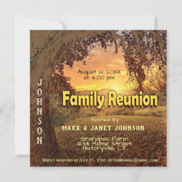 Familie reünie met boomuitnodiging kaart