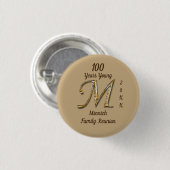 Familie reünie Milestone Age Letter M Monogram Ronde Button 3,2 Cm (Voorkant /achterkant)