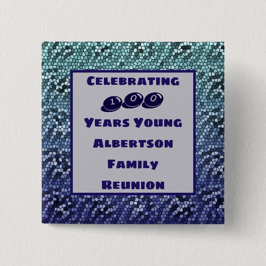 Familie reünie Milestone Birthday Celebration Vierkante Button 5,1 Cm (Voorkant)
