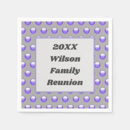 Familie Reünie Modern Blauw en Grijs Polka Dot Servet