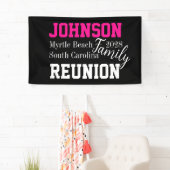 Familie Reünie Modern Hot Pink Party Spandoek (Insitu)