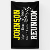 Familie Reünie Moderne Typografie Party Spandoek (Verticaal)