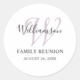 Familie Reünie Monogram Eenvoudig Ronde Sticker