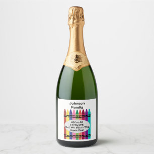 Familie Reünie Mousserende Wijnlabel Sparkling Wijnetiket