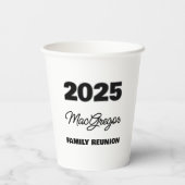 Familie reünie naamjaar papieren bekers (Achterkant)