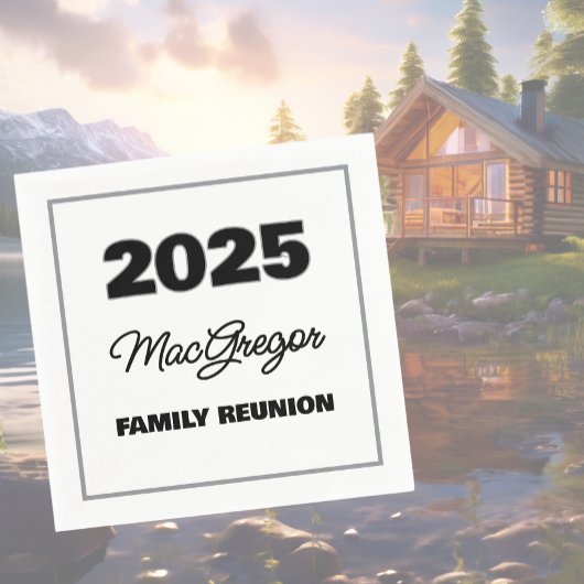 Familie reünie naamjaar servet