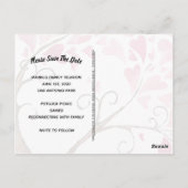 Familie reünie nodigt uit om de datumhartstructuur briefkaart (Achterkant)