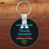 Familie reünie om het even welke naam om het even  sleutelhanger (Voorkant)