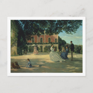 Familie reünie op de Terrace in Meric, 1867 Briefkaart