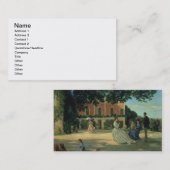 Familie reünie op de Terrace in Meric, 1867 Visitekaartje (Voorkant / Achterkant)