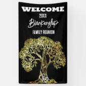 Familie Reünie Oude Gouden Boom Kunst Custom Spandoek (Verticaal)