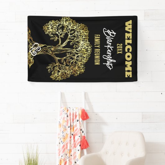 Familie Reünie Oude Gouden Boom Kunst Custom Spandoek (Insitu)