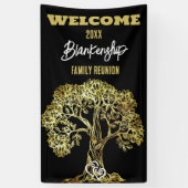 Familie Reünie Oude Gouden Boom Kunst Custom Spandoek (Verticaal)