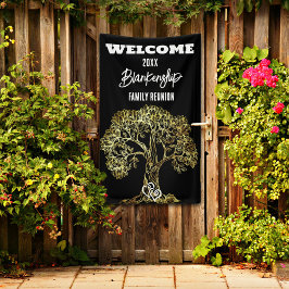 Familie Reünie Oude Gouden Boom Kunst Custom Spandoek