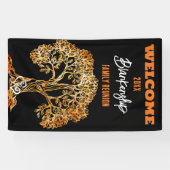 Familie Reünie Oude Sinaasappel Tree Art Custom Spandoek (Horizontaal)