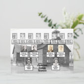 Familie reünie Oude Wooden Kerk Kaart (Staand voorkant)