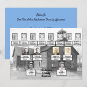 Familie reünie Oude Wooden Kerk Kaart (Voorkant / Achterkant)