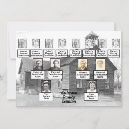 Familie reünie Oude Wooden Kerk Kaart