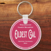 Familie Reünie Oudste Gal Award Sleutelhanger (Voorkant)