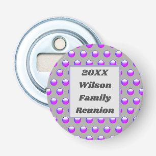 Familie reünie Paars Polka Dot Gathering Keepomwil Button Flesopener