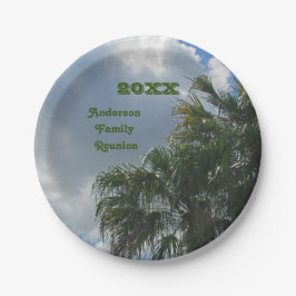 Familie Reünie Palm Tree Foto Tropische strandreis Papieren Bordje