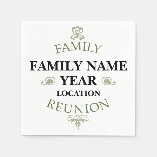  familie reünie papieren servetten (Voorkant)