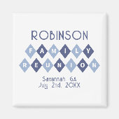 Familie Reünie Party Keepsake Kleurrijk Modern Bla Magneet (Voorkant)