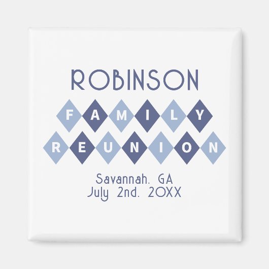 Familie Reünie Party Keepsake Kleurrijk Modern Bla Magneet (Voorkant)